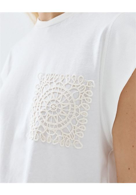 Camicetta con dettaglio a maglia ACCESS fashion | 63-2144-110BIANCO
